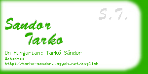 sandor tarko business card
